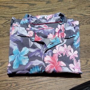 Tommy Bahama Blue and Pink Floral Shirt